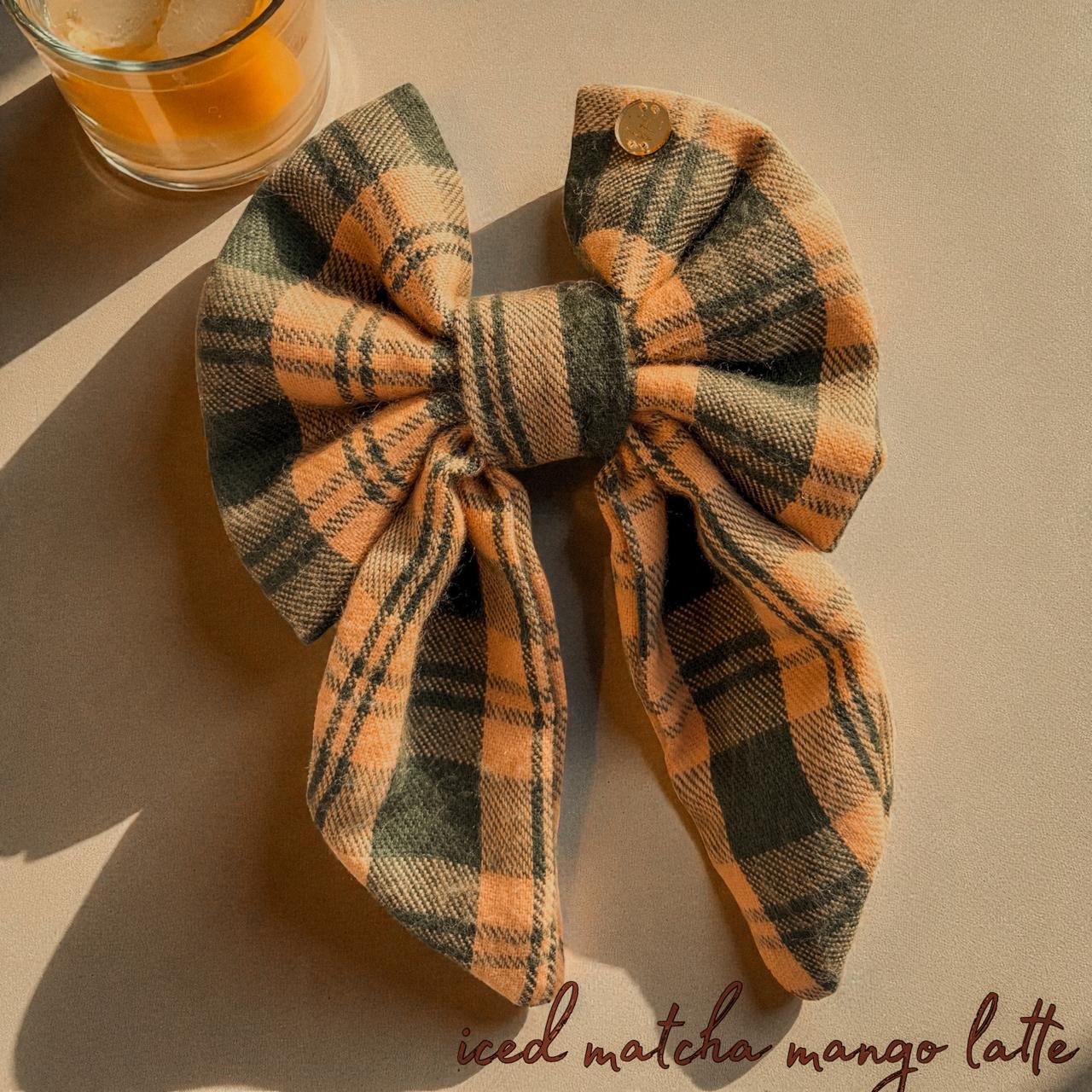 Iced Matcha Mango Latte Sailor bow